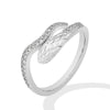Snake-Design Moissanite Ring in Sterling Silver