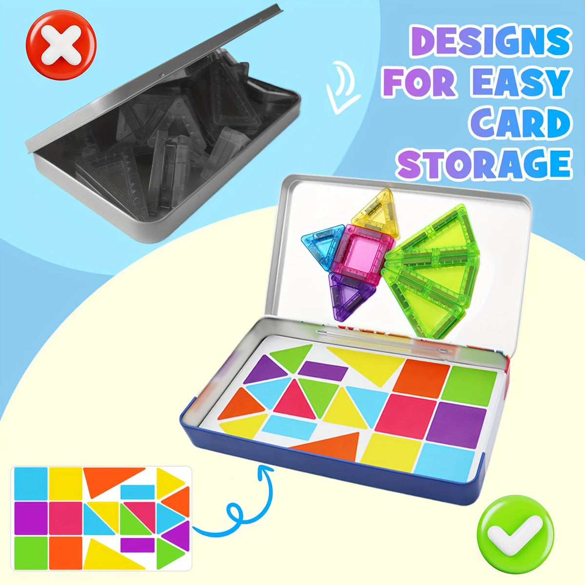 Magnetic Building Blocks with Storage Box – Portable STEM Toy Set