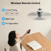 Portable Ceiling Fan with Remote and LED Light