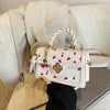 Cherry Print Crossbody Bag with Top Handle