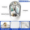 A clear rotating toothbrush holder with a dustproof cover designed for storing toothbrushes, toothpaste, and skincare product