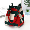 Striped Knit Mini Bucket Tote Bag