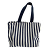 Striped Canvas Shoulder Tote Bag
