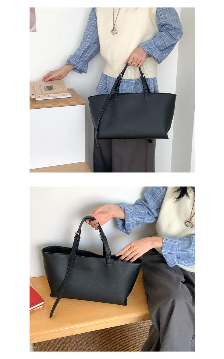 Soft PU Leather Tote Bag for Women – Spacious Everyday Carryall