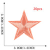 20-Piece Star Embroidery Patches with Iron-On Adhesive