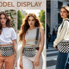 Women's Checkered Fanny Pack with Adjustable Crossbody Strap
