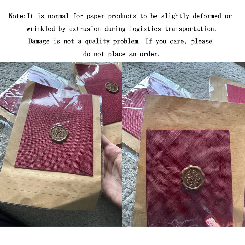 Premium Linen Stationery Set with Wax Seal Kit