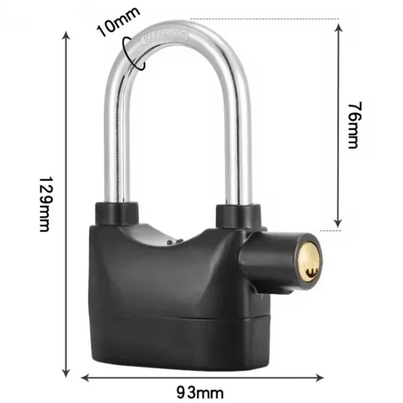 Motion-Activated Alarm Padlock with 110dB Siren