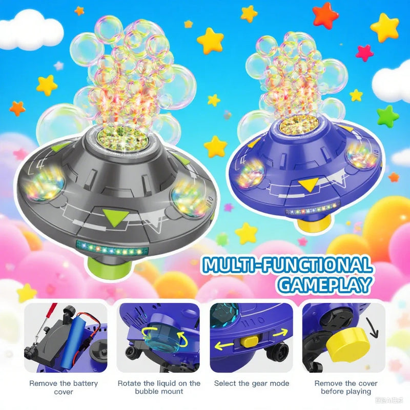 Automatic UFO Bubble Machine with LED Lights