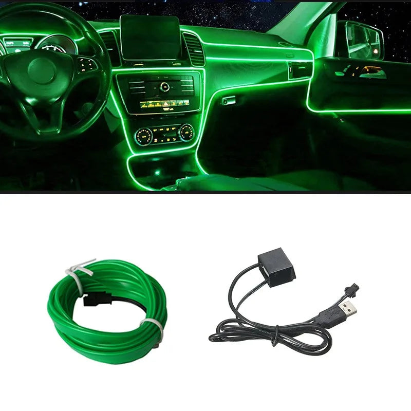 Flexible USB LED Neon Strip Light for Car Interior