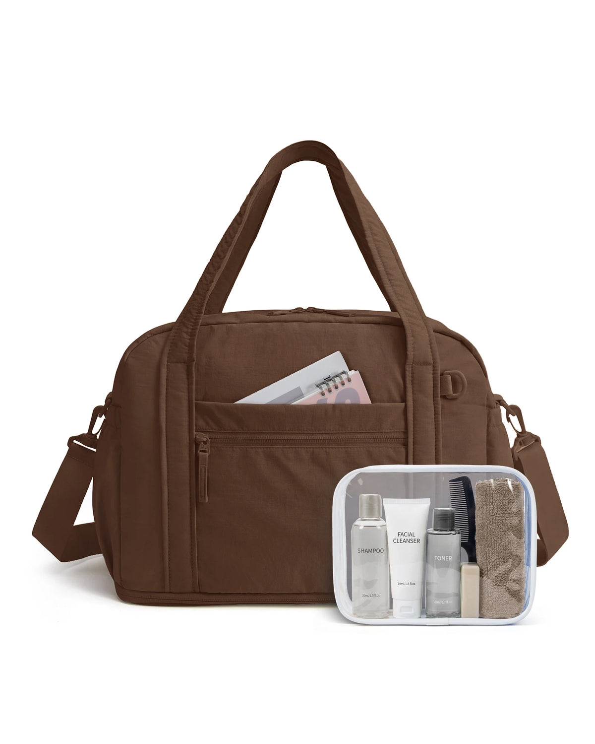 Expandable Travel Duffle Bag with TSA Toiletry Kit