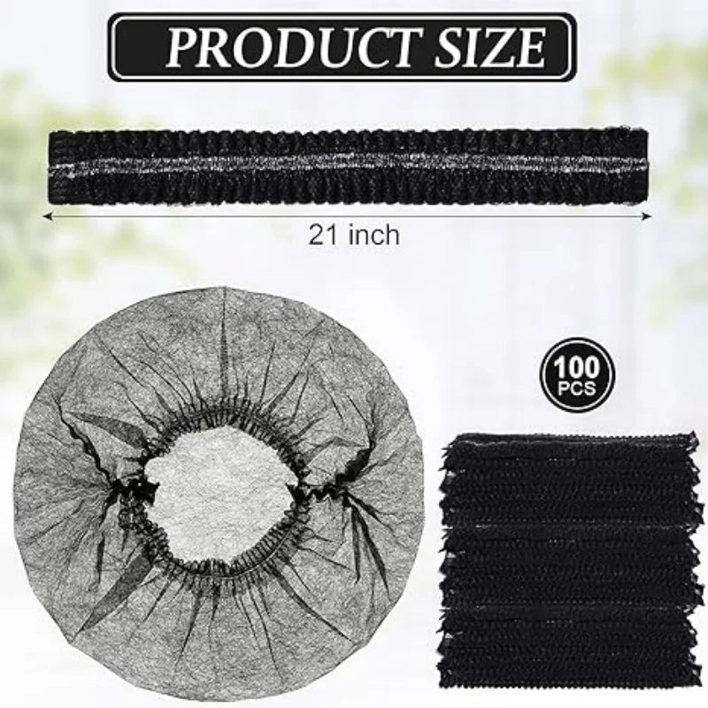 Disposable Bouffant Hair Caps (100 Pack)