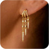 Gold Plated Triple Huggie Stud Earrings