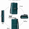 Vintage RFID-Blocking Large Capacity Wallet with Wrist Strap
