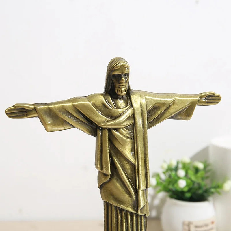 Jesus-Figurine mit Bronzeoptik