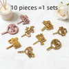 Gold Acrylic Happy Birthday Cake Toppers (Set of 10)