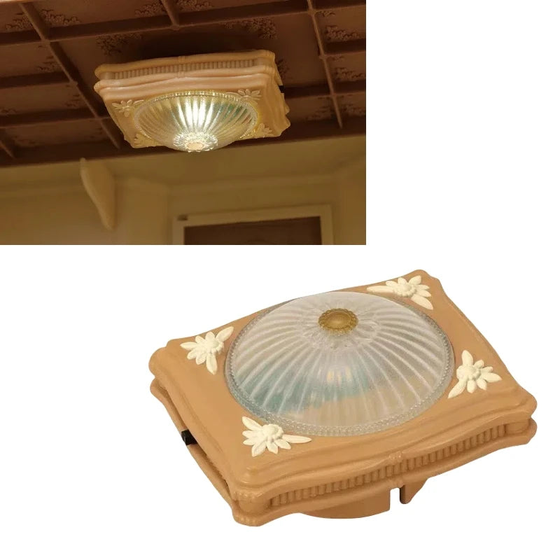 A light-colored wooden gift set featuring a decorative glass dome and floral accents.