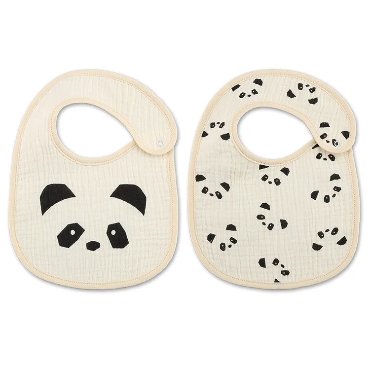 Soft Cotton Baby Bibs with Waterproof Backing – Set of 2