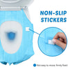Non-slip stickers used to secure disposable toilet seat covers for travel and everyday use.