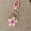 Transparent Floral Keychain with D-Buckle Charm