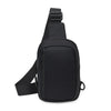 Schwarze vielseitige Unisex-Crossbody-Brusttasche mit verstellbarem Riemen und Reißverschlussfach