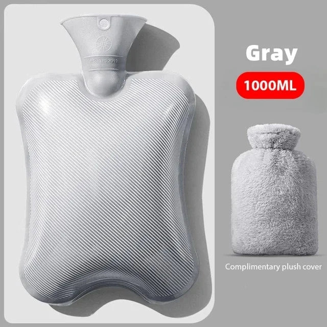 Reusable Hot Water Bottle with Soft Fleece Cover