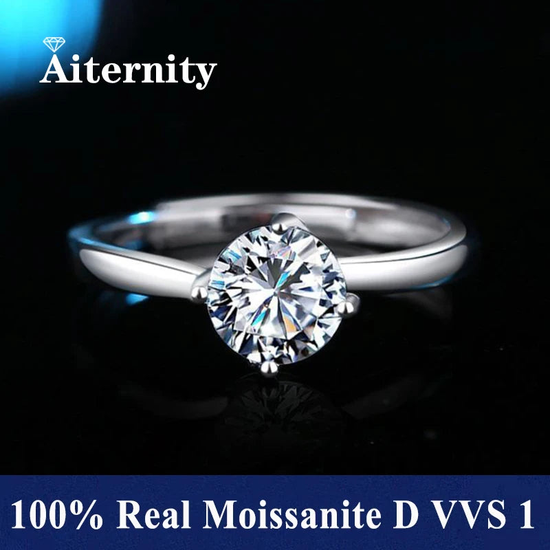 Adjustable Moissanite Ring with Tension Setting