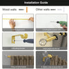Installation guide showing steps for mounting a crystal accent curtain rod on wood or other walls.
