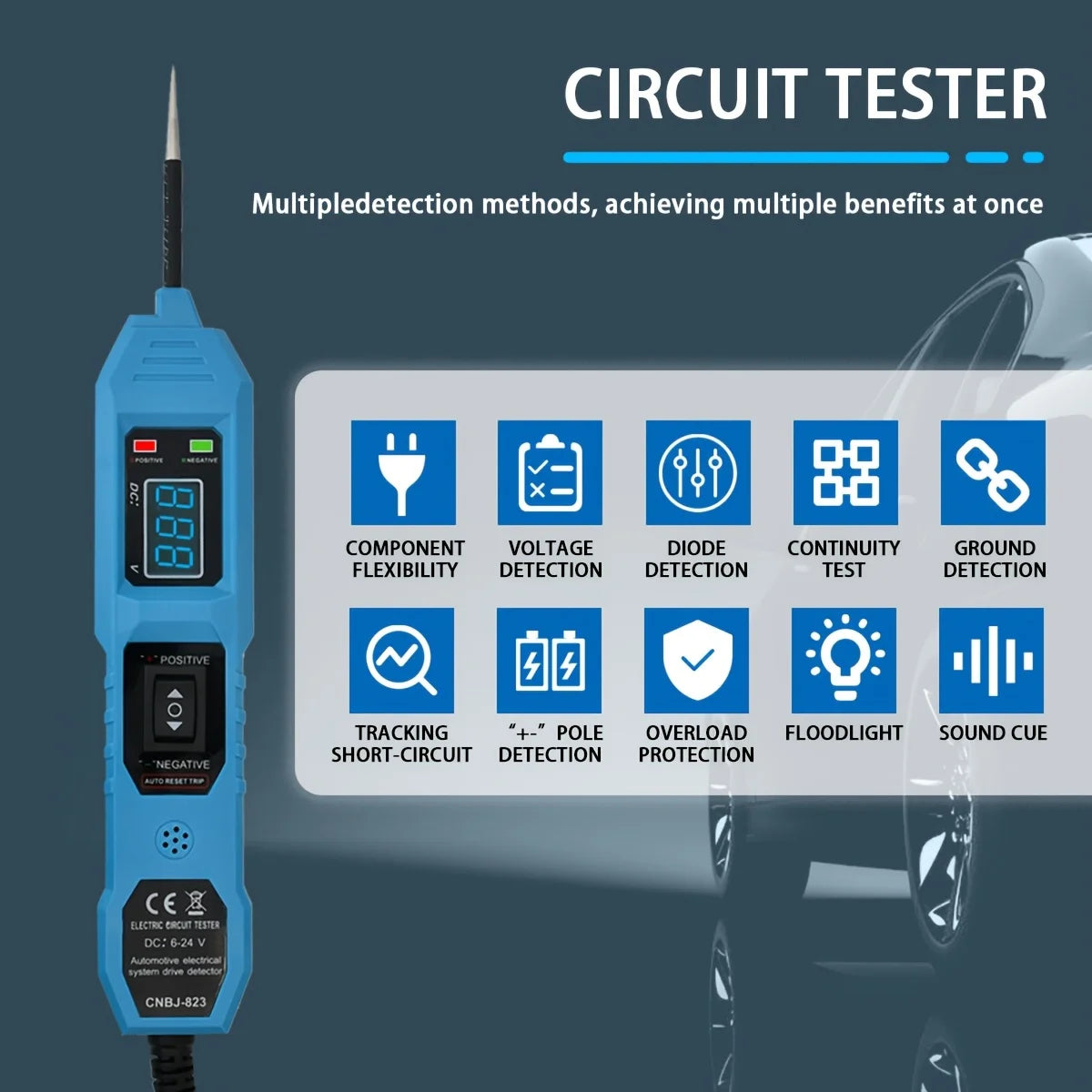 Smart Car Circuit Tester with LED Voltage Display