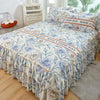 Floral Bed Skirt Set with Anti-Slip Mattress Cover