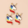 Enamel Rainbow Horse Charms for DIY Jewelry Making