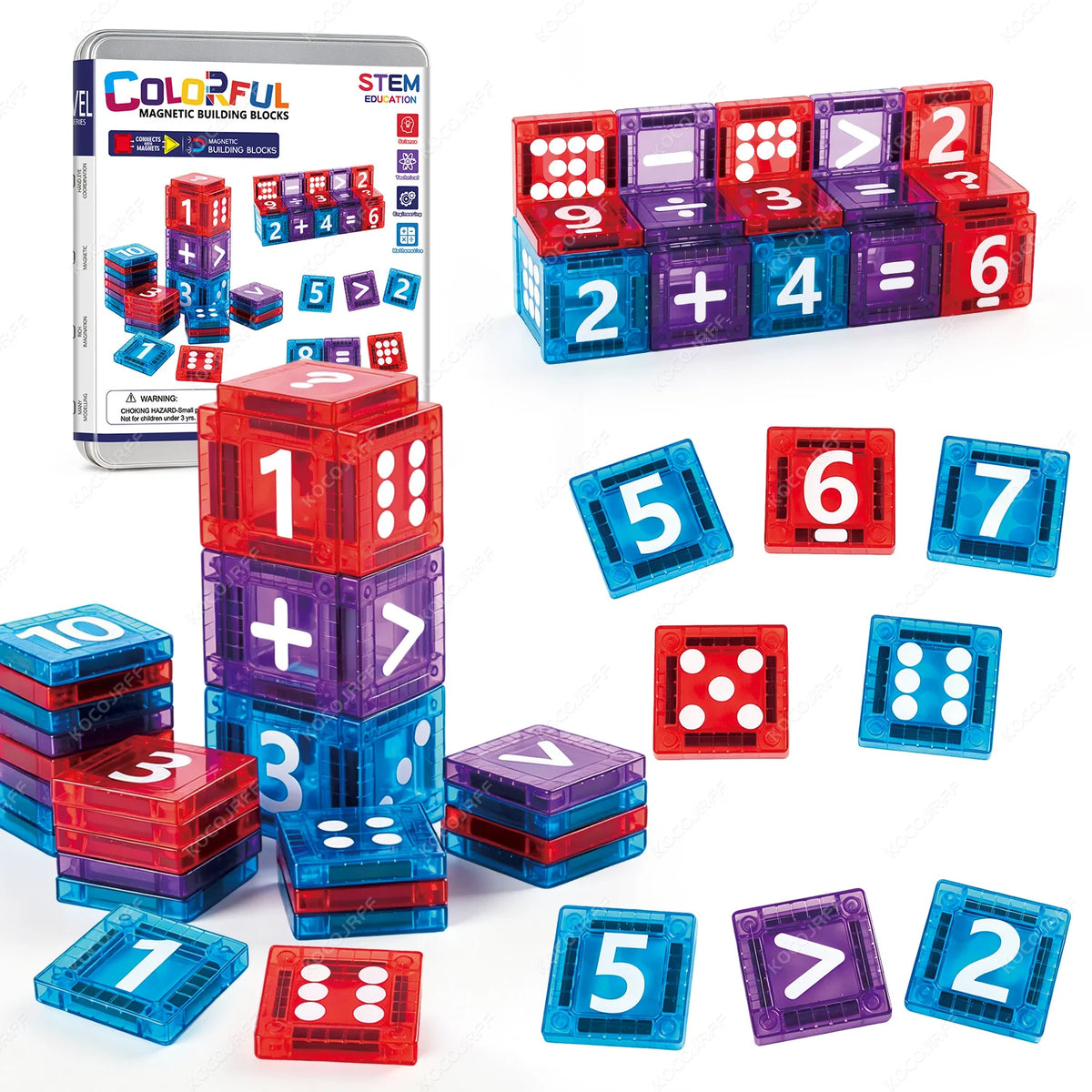 Magnetic Building Tiles for Early Math Learning