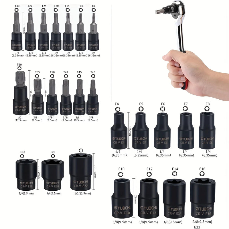 Professional Torx & E-Torx Socket Set