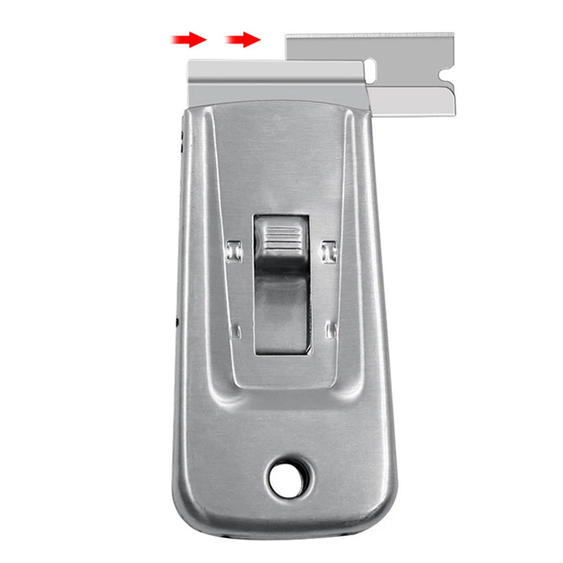 Stainless Steel Razor Scraper with Retractable Blade