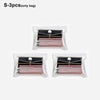 Three clear cosmetic bags designed for waterproof storage of makeup brushes and other items