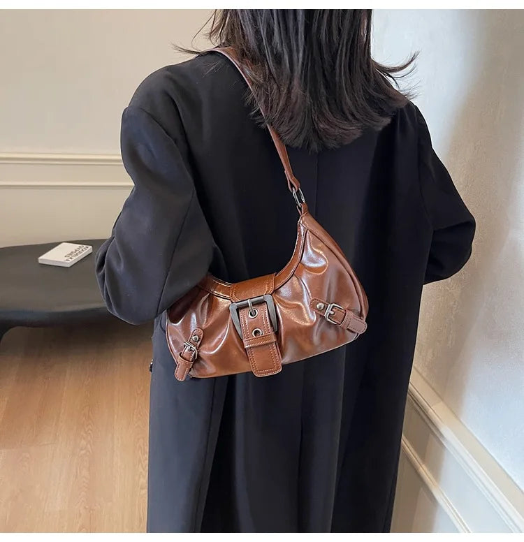 Y2K Retro Pleated Hobo Shoulder Bag