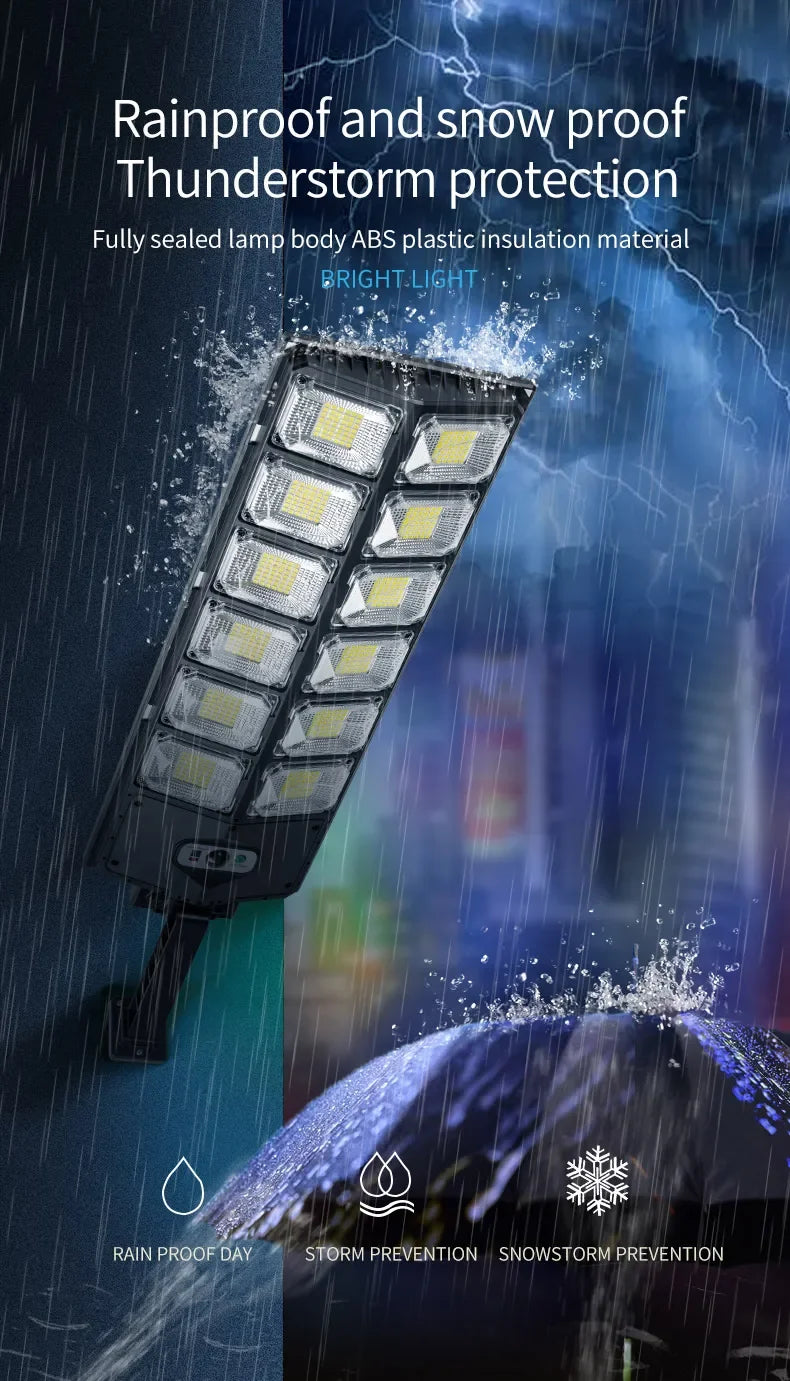 A close-up of a waterproof lamp with a full seal, designed for thunderstorm and snow protection.