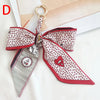 Chic Silk Bow Keychain with Ribbon Charm