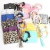 Silicone Bead Bracelet Leather Card Holder Wristlet
