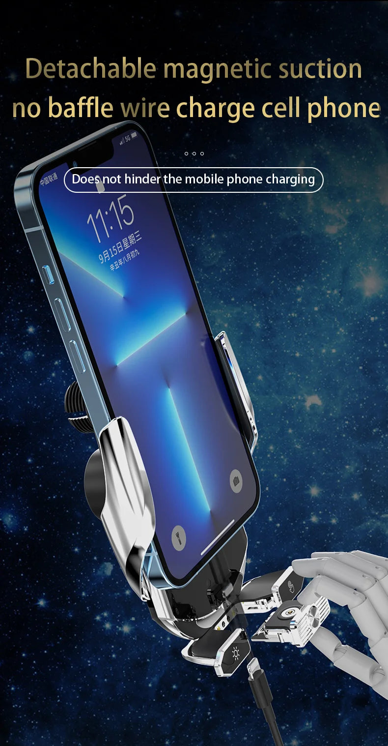 150W Magnetic Wireless Car Charger Mount with Auto-Clamping Cradle