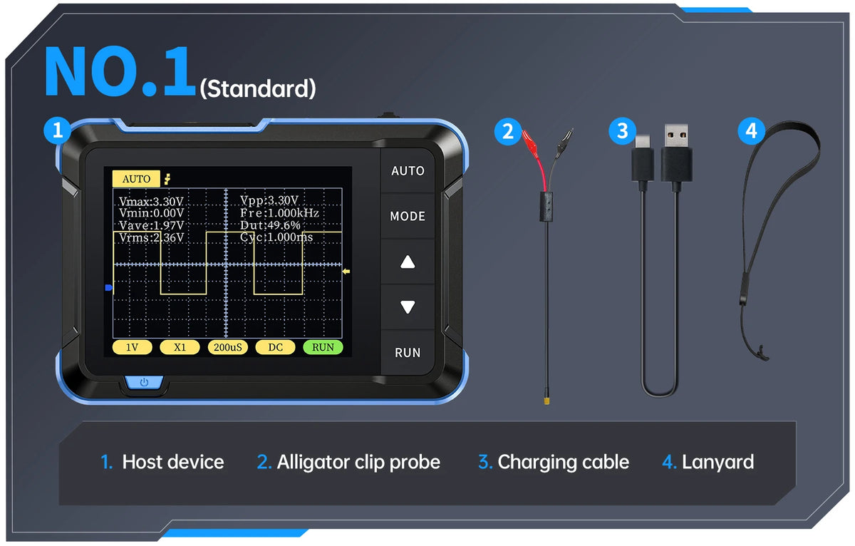 Handheld Digital Oscilloscope with Built-in Signal Generator