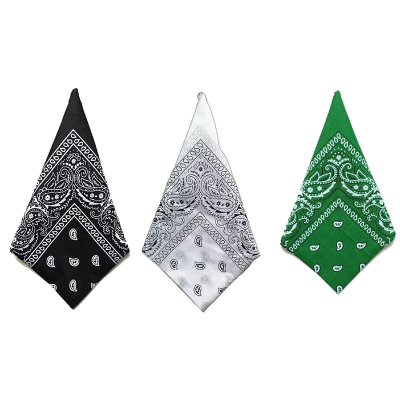 Paisley Bandana Square Scarf – 55cm Cotton Blend for Men and Women