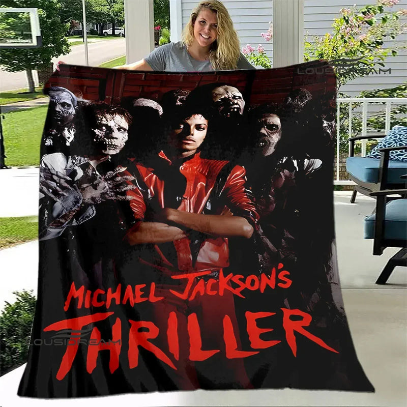 Michael Jackson Retro Print Coral Fleece Decke