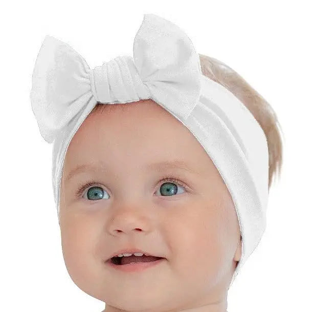 Baby Girl Cotton Headbands with Bows (Set of 3, 4, 6, or 12)