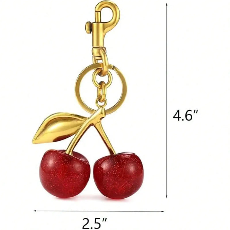 Gold-Plated Cherry Bag Charm