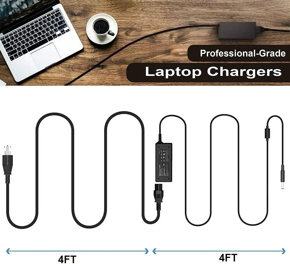 65W Dell Laptop Charger with Interchangeable Tips
