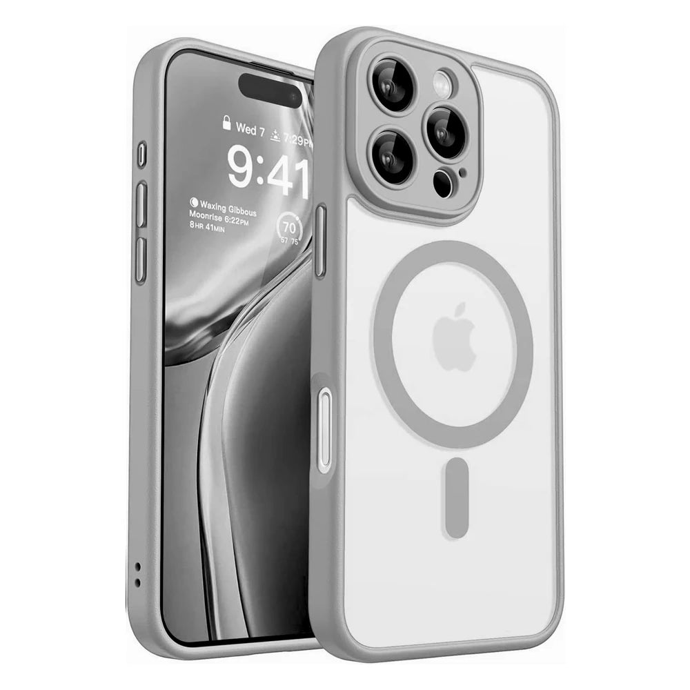 Magnetic Matte Shockproof Case for iPhone with MagSafe Compatibility