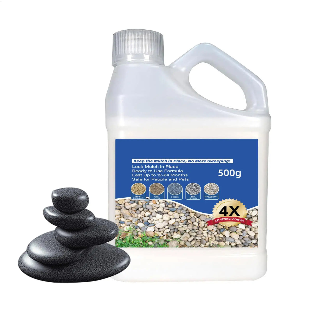 Pea Gravel & Rock Adhesive - Fast-Drying Stone Glue for Outdoor Landscaping