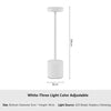 White three light color adjustable table lamp with a cylindrical base and a round top.