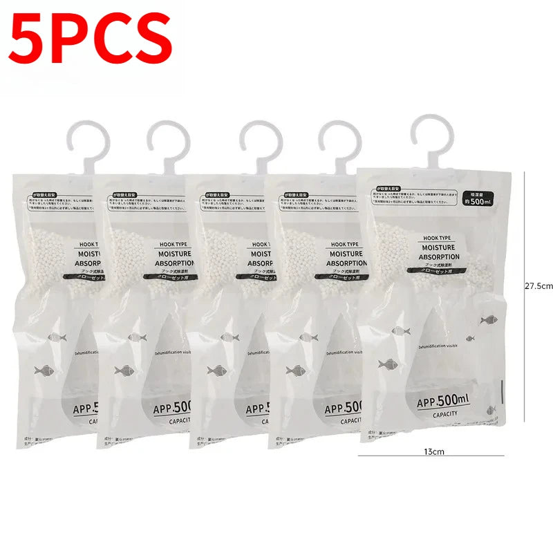 Hanging Moisture Absorber Bags for Wardrobe & Closet